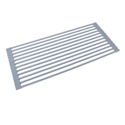 Multipurpose Silicone Wrapped Metal Stainless Steel Solid Bars Rack Kitchen Sink Rolling Dish Drainer