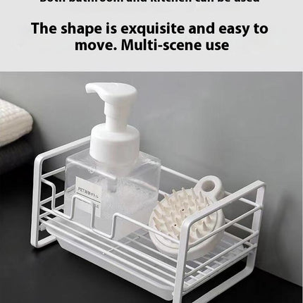 Kitchen Sink Organizer Stainless Steel Rustproof Sponge Holder - for with Removable Drain Tray