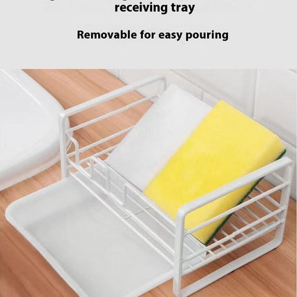 Kitchen Sink Organizer Stainless Steel Rustproof Sponge Holder - for with Removable Drain Tray