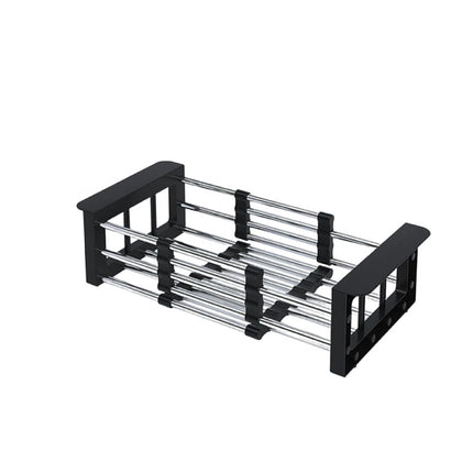 Expandable Dish Drying Rack Over The Stainless Steel Drainer Basket - with Adjustable Arms