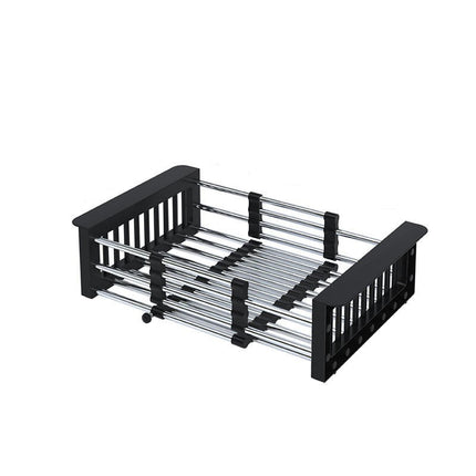 Expandable Dish Drying Rack Over The Stainless Steel Drainer Basket - with Adjustable Arms