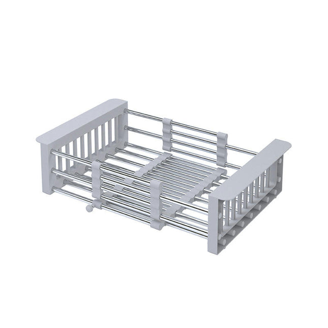 Expandable Dish Drying Rack Over The Stainless Steel Drainer Basket - with Adjustable Arms