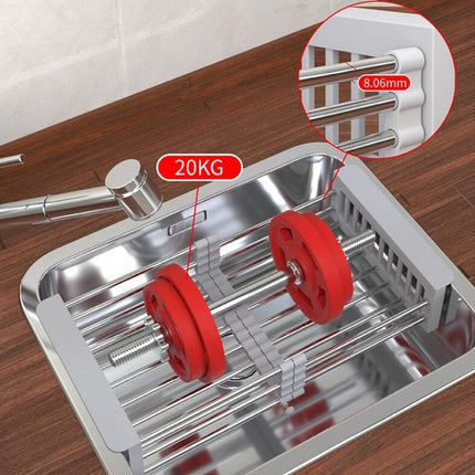 Expandable Dish Drying Rack Over The Stainless Steel Drainer Basket - with Adjustable Arms