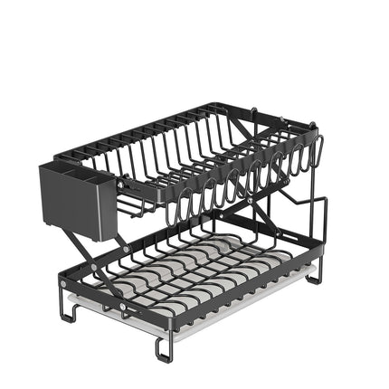 Rustproof Stainless Steel Dish Drying Rack 2 Tier Large Dish Rack - for Kitchen Counter