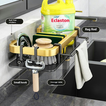 Multifunctional Sponge Holder for Unique Kitchen Organizer Rustproof Stainless Steel Sink