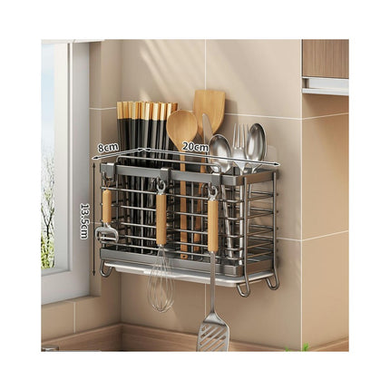 Kitchen Sink Caddy Organizer Stainless Steel Sponge Holder Sink with Auto Drain Tray Holds Towel