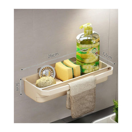 Caddy with Brush Holder Kitchen Sink Organizer with Drain Tray Rustproof Stainless Steel