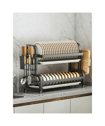 Dish Drying Rack Stainless Steel Drain Rack Dish Rack Combination Kitchen Rack Dishcloth Storage Tool