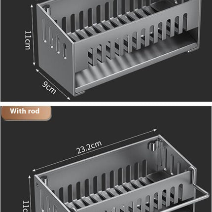 Kitchen Sink Caddy Organizer Sponge Holder - for with Auto Drain Tray & Removable Towel Rail