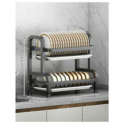 Dish Drying Rack Stainless Steel Drain Rack Dish Rack Combination Kitchen Rack Dishcloth Storage Tool