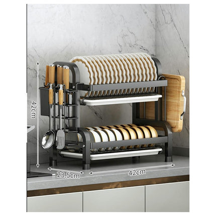 Dish Drying Rack Stainless Steel Drain Rack Dish Rack Combination Kitchen Rack Dishcloth Storage Tool