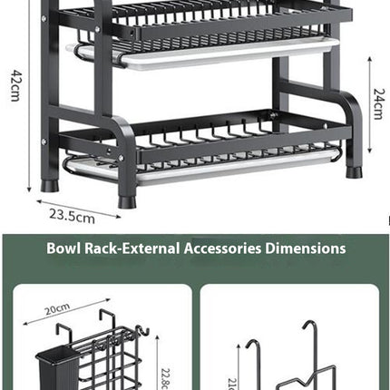 Dish Drying Rack Stainless Steel Drain Rack Dish Rack Combination Kitchen Rack Dishcloth Storage Tool