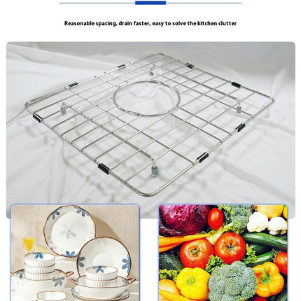 Sink Protectors for Kitchen Sink Stainless Steel Grate with Rear Drain Sink Grate Sink Rack for Bottom