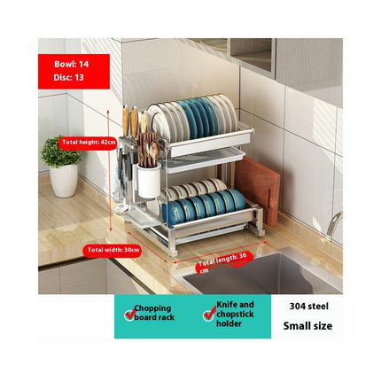 Tier Dish Drying Rack Kitchens - with Drainboard Large Capacity Dish Drainer Organizer Shelf Counter