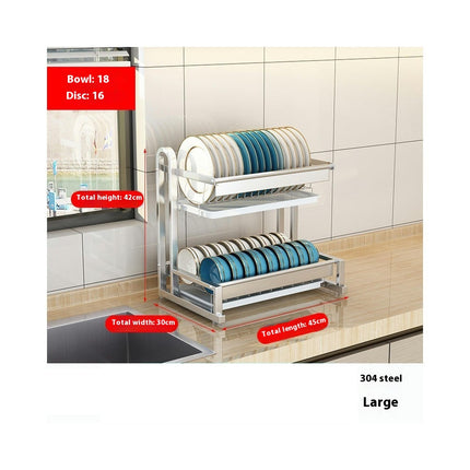 Tier Dish Drying Rack Kitchens - with Drainboard Large Capacity Dish Drainer Organizer Shelf Counter