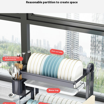 Tier Dish Drying Rack Kitchens - with Drainboard Large Capacity Dish Drainer Organizer Shelf Counter