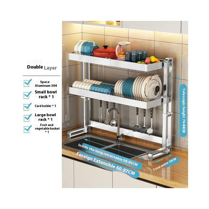 Dish Drying Rack Kitchen with Drainboard Large Capacity Dish Drainer Organizer Shelf with Utensil Holder