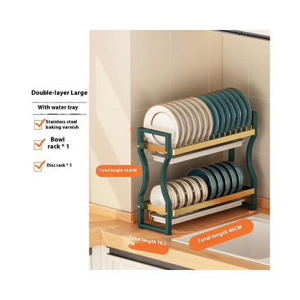 Dish Drying Rack Stainless Steel - Stylish Storage Solution for Kitchen Counter Organization Over Sink