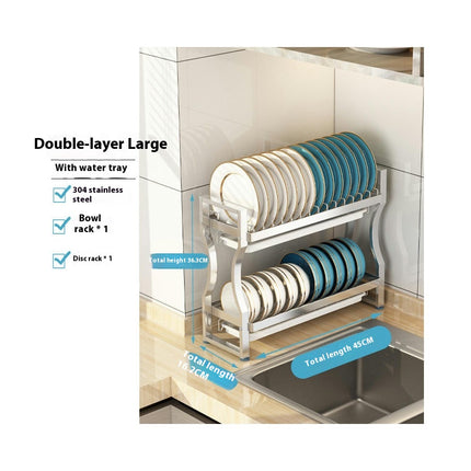 Dish Drying Rack Stainless Steel - Stylish Storage Solution for Kitchen Counter Organization Over Sink