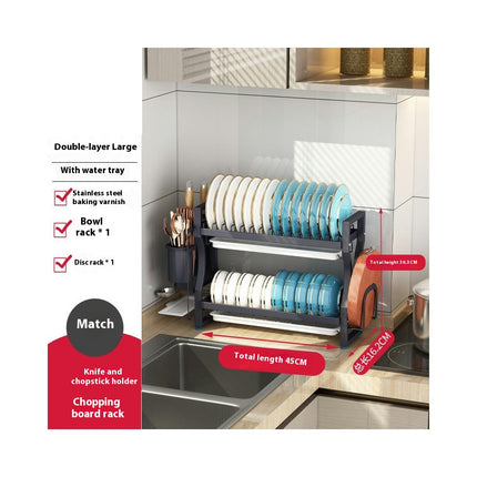 Dish Drying Rack Stainless Steel - Stylish Storage Solution for Kitchen Counter Organization Over Sink