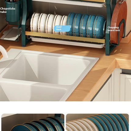 Dish Drying Rack Stainless Steel - Stylish Storage Solution for Kitchen Counter Organization Over Sink