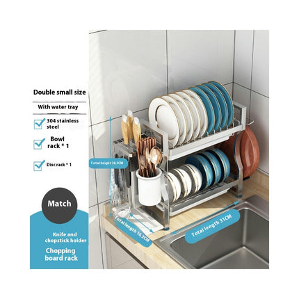 Dish Drying Rack Stainless Steel - Stylish Storage Solution for Kitchen Counter Organization Over Sink