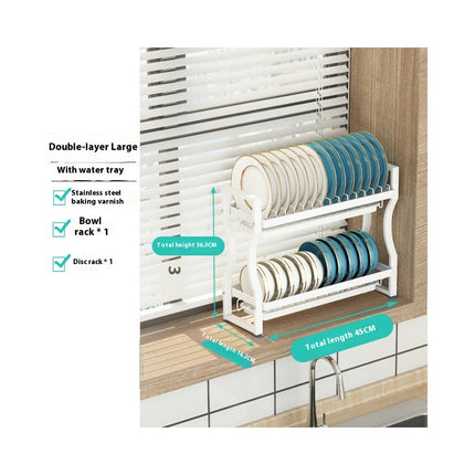 Dish Drying Rack Stainless Steel - Stylish Storage Solution for Kitchen Counter Organization Over Sink