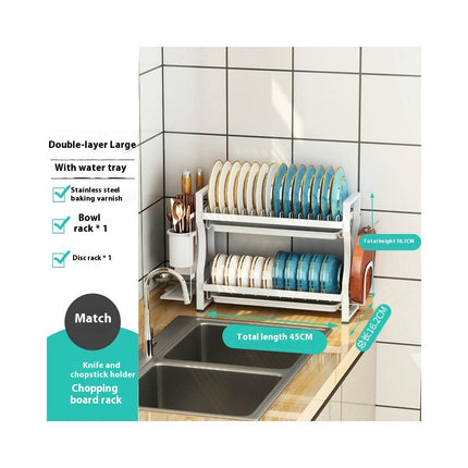 Dish Drying Rack Stainless Steel - Stylish Storage Solution for Kitchen Counter Organization Over Sink