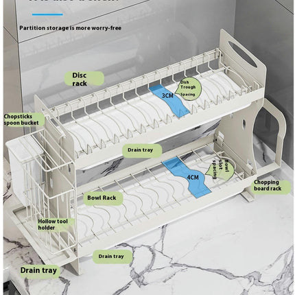 Kitchen Storage Organiser Dish Racks Plastic Drain Rack Put Bowl Frame Chopsticks Kitchen Shelf Cupboard