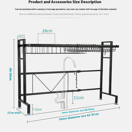 Over Sink Dish Drying Rack Adjustable Large Dish Drainer for Storage Kitchen Counter Organization Tools