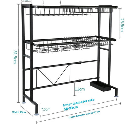 Over Sink Dish Drying Rack Adjustable Large Dish Drainer for Storage Kitchen Counter Organization Tools