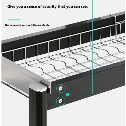 Over The Sink Dish Drying Rack - Expandable Length Large Stainless Steel with Baskets Utensil Holder