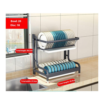 Stainless Steel Kitchen Dish Drying Rack Multifunctional 2 Tier Dish Racks for Kitchen Counte Holders