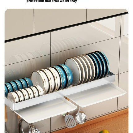 Stainless Steel Dish Rack Wall Mounted Kitchen Shelf Drying Drain Storage Holders - for Home Use Gadgets