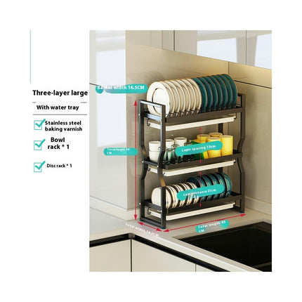 Over The Sink Dish Drainer Drying Rack Thickened Stainless Steel Dish Drying Rack - for Kitchen Counter