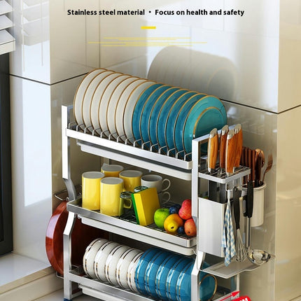 Over The Sink Dish Drainer Drying Rack Thickened Stainless Steel Dish Drying Rack - for Kitchen Counter