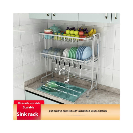 Above Sink Drainage Shelf Stainless Steel Dish Drying Rack Hollow Out Design for Kitchen Easy to Install