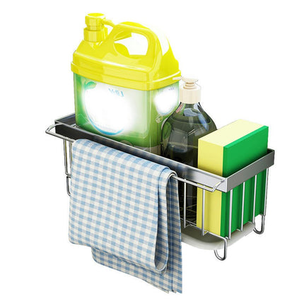 Kitchen Sink Caddy Sponge Holder Stainless Steel Sink Organizer - For with Removable Drain Tray Gadgets