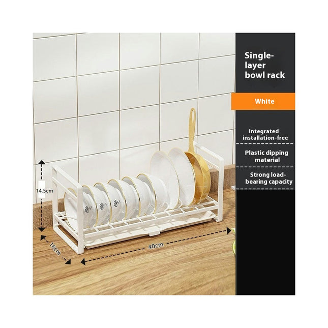 Multifunctional Generic Dish Drying Rack with Drainboard - for Kitchen Counter Rustproof Space Saving