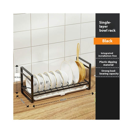 Multifunctional Generic Dish Drying Rack with Drainboard - for Kitchen Counter Rustproof Space Saving