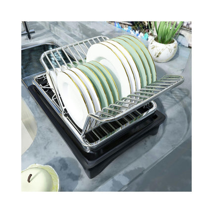 Dish Drying Drainer Rack Metal Storage Kitchen Utensils Tableware Holder Drying Tray Drain and Dry Dish