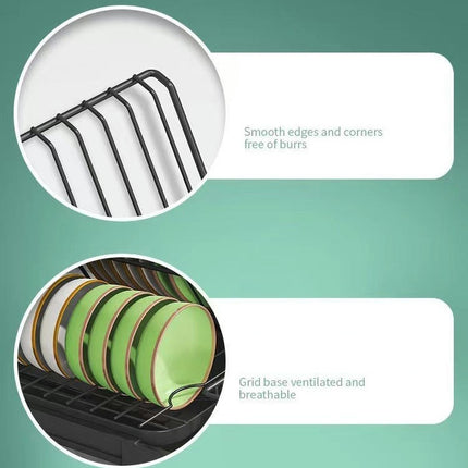 Dish Drying Drainer Rack Metal Storage Kitchen Utensils Tableware Holder Drying Tray Drain and Dry Dish