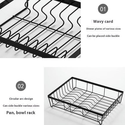 Dish Drying Drain Rack Countertop Kitchen Cutlery Multifunctional Narrow Small Household Dish Storage