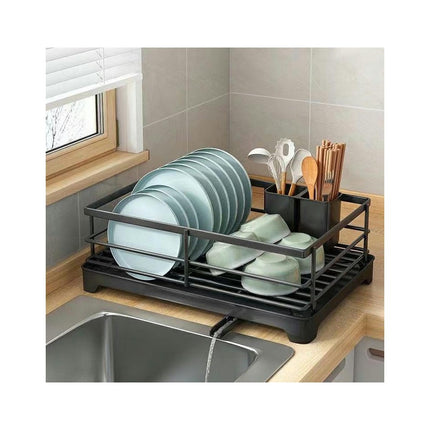 Metal Dish Drying Rack Sturdy Dish Racks - for Kitchen Counter with Drain Board Multifunctional Storage