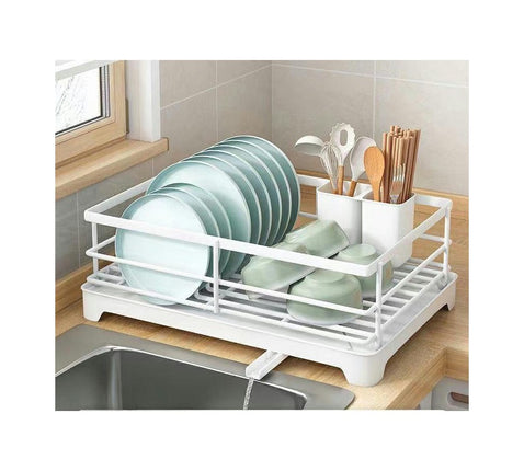 Metal Dish Drying Rack Sturdy Dish Racks - for Kitchen Counter with Drain Board Multifunctional Storage