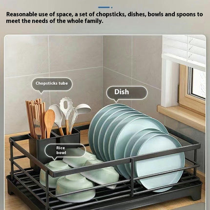 Metal Dish Drying Rack Sturdy Dish Racks - for Kitchen Counter with Drain Board Multifunctional Storage