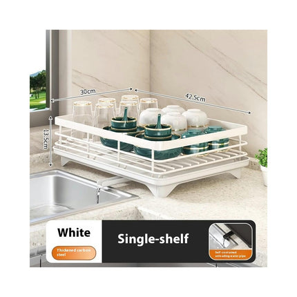 Kitchen Dish Drainer Rack Sink Drain Organizer Space-Saving Multipurpose Countertop for Dishes Gadgets