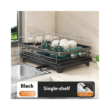 Kitchen Dish Drainer Rack Sink Drain Organizer Space-Saving Multipurpose Countertop for Dishes Gadgets