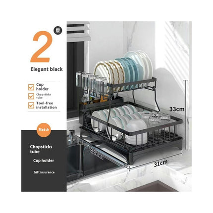 Kitchen Drainer Dish Drying Rack Organizer Space-Saving Multipurpose Countertop Tool for Dishes Knives