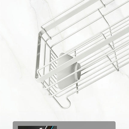 Kitchen Drainer Dish Drying Rack Organizer Space-Saving Multipurpose Countertop Tool for Dishes Knives